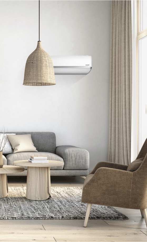 Stue med luft til luft varmepumpe